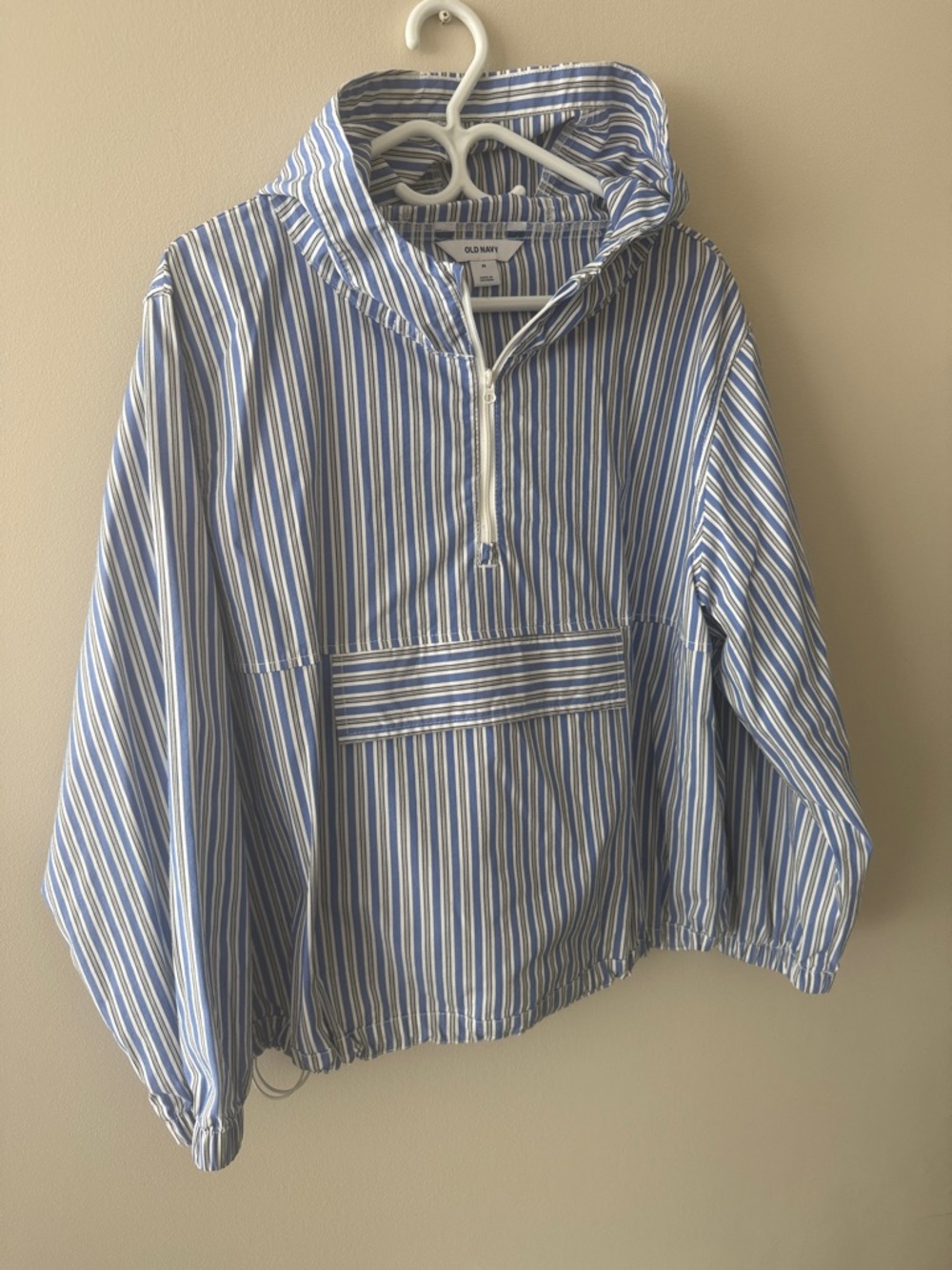 Old Navy Blue and White Striped Utility Jacket